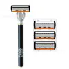 Venta al por mayor transfronteriza Navaja Manual Set de 6 Cuchillas Navaja de Afeitar Manual de Seis Cuchillas Cabezal de Cuchilla para Rostro y Mango de Navaja