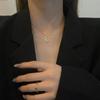 Collar con Colgante de Oso Microincrustado de Moda Popular en Internet Ins Japonés y Coreano Viento Frío Geométrico Oso de Dibujos Animados Cadena Clavicular para Mujer
