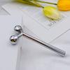 Cross-border metal aço inoxidável massageador elevador facial instrumento de beleza compacto portátil 3d rolo massagem vara atacado