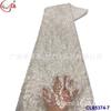Lentejuelas completas bordado fino cuentas encaje de malla accesorios vestido fresco ropa de noche tela de encaje