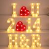Venda quente 26 Inglês letras luzes LED símbolo modelagem luzes digitais aniversário confissão proposta atmosfera decorativo luzes coloridas