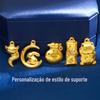 Pingente customizado de coelho da lua dourado dupla face pingente de gato da sorte para bolsa atacado pingente dourado lembrança customizado