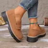 2026 Nuevos Mocasines de Talla Grande para Primavera y Otoño Talla Grande Casual Gamuza Estilo Británico Zapatos de Mujer Tacón Grueso Suela Gruesa Comercio Exterior Retro