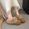 Moda Retro Faixa de Cabeça de Pelo Meia Pantufa Feminina 2026 Outono Inverno Novo Solado Grosso Aveludado Quente Birkenstock Pantufas de Algodão Preguiçosas