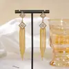 Brincos Europeus e Americanos Populares com Franjas de Zircônia, Luxo Acessível, High-End, Brincos Exquisitos, Brincos Exagerados Full-Diamond da Moda para Mulheres