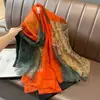 Nuevo Chal Bufanda de Protección Solar Primavera y Verano, Clásico Seda Artificial, Gasa Suave, Estilo Largo, Bufanda Chal de Moda y Versátil