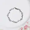 Pulseira Tulipa de Cobre Incrustada com Diamante Colorido de Alta Retenção de Cor, Exquisite, Luxo Leve, Venda Quente Transfronteiriça para Mulheres, Joia Elegante de Flor de Zircônia