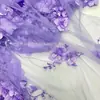 Tela de Bordado de Encaje Hecho a Mano con Cuentas de Flor de Pedrería Tridimensional Tela de Malla de Punto Bordado Láser Tela al por Mayor