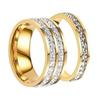 Anillo de acero inoxidable acero de titanio para mujer venta al por mayor nicho de alta gama lujo diseño que no se desvanece joyería estilo ins anillo liso con incrustaciones de diamantes
