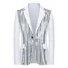 Traje formal masculino estilo europeu, terno brilhante com retalhos, roupa de host de boate, jaqueta de estúdio, atacado de fábrica