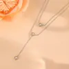 Europa y Estados Unidos nuevo colgante doble de estrella de acero inoxidable joyería transfronteriza acero de titanio no se decolora chapado en oro de 18k traje de joyería