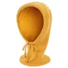 Bufanda Sombrero de Punto Integrado Otoño Invierno para Mujer Cordón Rayas Caliente Cubreorejas Gorro de Lana Bufanda Doble Uso