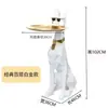 Figurita de Perro con Bandeja de Pie Estilo Nórdico Lujo Ligero Sala de Estar Bulldog Francés Regalo Mueble de TV Sofá Hogar Decoración Suave Resina