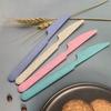 Juego de Cubiertos Portátil de Paja de Trigo para Niños, Juego de Tres Piezas, Cuchara y Cuchillo para Comida Occidental, Cuchara y Tenedor, Estilo Japonés, Utensilios para Comida de Estudiante