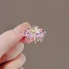 Accesorio Coreano y Japonés Nuevo Estilo Lazo de Cristal para el Cabello Pinza Pequeña Pinza de Garra Mini Pinza para Flequillo Lateral Pinza para Flequillo de la Frente para Mujeres en Estilo Tradicional