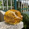 Adornos de cerdo dorado de cristal amarillo, lingote de oro esmaltado de colores, artesanía de cerdo, regalo de año nuevo del cerdo, regalo de apertura, adornos de cerdo dorado