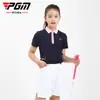 Roupas de Golfe Pgm Kidsren para Crianças, Camisetas Esportivas de Manga Curta de Verão para Meninas, Tecidos Confortáveis e Amigáveis à Pele, Design de Marca Moderno
