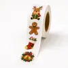 Rolos de adesivos personalizados com tema de Natal, etiquetas, logotipos de produtos em PVC e adesivos para embalagens para impressão