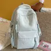 Mochila escolar linda, mochila escolar de gran capacidad, mochila casual de viaje, esquema de colores macarrón, mochila escolar fresca
