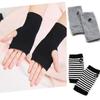 Luvas de Algodão Meio Dedo Esportivas de Exposição Malhadas Curtas para Homens e Mulheres Outono e Inverno Finas DIY Cobertura de Braço