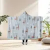Manta Perezosa con Capucha Desmontable de Franela con Estampado Digital Navideño Manta Chal Cálida de Invierno Cubierta para Sofá
