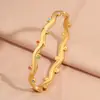 Pulsera Transfronteriza de Acero de Titanio con Líneas Onduladas Irregulares, Pulsera Dorada de Siete Diamantes, Joyería de Mano con Diseño Europeo y Americano, Joyería al por Mayor