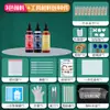 Tela Especial para Pintura Tie-Dye, Kit de Materiales de Manualidades DIY para Niños, Juego de Herramientas para Teñir Toallas Cuadradas de Jardín de Infancia, Escuela Primaria