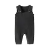 Estilo Nuevo Otoño e Invierno Estilo Ins Overol de Punto de Lana Gris Oscuro para Niños y Niñas, Ropa de Bebé Monos