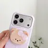 Capinha de celular magnética fofa de urso com laço de bolinhas para iPhone 18 Pro Max, também compatível com 17 Pro/16 Pro