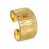 Anillo geométrico de cara ancha estilo europeo y americano con personalidad que combina con todo, anillo de acero inoxidable ajustable con apertura chapada en oro de 18 quilates para mujer