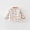 Chaqueta de Algodón Linda y Cremosa de Cocodrilo para Bebé Niña Top Pequeña y Mediana Ropa de Algodón para Niños Chaqueta Acolchada de 80g Ropa de Algodón para Bebé Cálida
