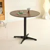 Mesa Redonda Eames Estilo Francés de Mediados de Siglo para Uso Doméstico, Mesa de Comedor para Apartamento Pequeño, Sillas de Madera Maciza, Mesa Cuadrada de Acero Inoxidable para Balcón