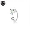 Brincos de Argola para Lábio em Liga de Titânio F136 Abelha Flor Gatinho Zircônia Incrustada Argola para Lábio G23 Piercings