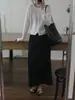 Estilo Preguiçoso Casual Versátil Macio e Confortável Gola Redonda Manga Longa Suéter Base Cardigan Top para Mulheres