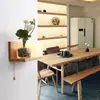 Lámpara de pared, estilo nórdico, madera maciza, adecuada para estudio, dormitorio, escalera, pasillo y sala de estar, con control remoto y sin necesidad de cableado