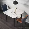 Conjunto de Mesa e Cadeiras de Pedra Quadrada para Sala de Jantar para Casa, Luxo Leve, Simples, Moderno, Mesa de Jantar Quadrada para Apartamentos Pequenos, Mesa Simples