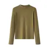 Ropa interior térmica de mezcla de lana para Otoño e Invierno, Capa base térmica de grosor medio con cuello semi-alto, Camiseta térmica elástica ajustada para mujer