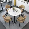 Conjunto de Mesa e Cadeiras de Reunião Luxo Nórdico para Escritórios de Vendas, Mesa de Jantar Minimalista Moderna para Lojas de Chá com Leite, Mesa Redonda Pequena para Apartamento para Uso Doméstico