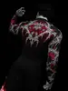 Breathedivinity Marca de Moda Americana Estilo Oscuro Camiseta de Manga Larga para Hombre Top Elástico para Deporte y Fitness