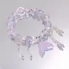 Pulsera de Cristal de Sirena Estilo Bosque Dulce de Hadas Super Femenina Diseño de Nicho Ins Versátil Estudiante Mejor Amiga DIY Pulsera de Cola de Pez