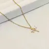 Colar de Aço Titânio Dourado para Mulheres, Não Desbota, Joia de Corrente de Clavícula de Luxo Leve de Nicho, de Alta Qualidade, Versátil, Moderno e Elegante