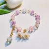Pulsera Shake Tone Same Imitación Hotan Yu Flor de Durazno Verano para Mujer Diseño Nicho de Alto Nivel Cuerda de Mano con Cuentas Cuerda de Mano Mejor Amiga