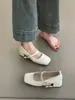 Primer Encuentro Temporada Retro Zapatos Mary Jane de Tacón Grueso Otoño 2026 Nuevo Estilo Francés Elegante con Falda Punta Cuadrada Boca Baja