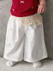 Conjunto de Moda Coreana de Verano para Niñas Conjunto de Dos Piezas con Top Rojo de Tirantes con Lazo y Pantalones de Pierna Ancha para Niños de 1 Año Ropa de Verano