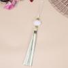 Borla de Jade Blanco Bicolor DIY Colgante de Loto Estilo Antiguo Accesorio Hanfu Colgante de Abanico Colgante de Flauta Adorno para Colgar en la Cintura Estilo Fresco