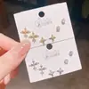 2026 Nuevos Pendientes de Tachuela Cruzados de Plata Estilo Retro con Circonita Juego de Seis Piezas Pendientes de Lujo Ligero Estilo Coreano Tres Pares para Mujer