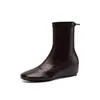 Botas Elásticas de Tacón Medio con Punta Redonda para Mujer, que Aumentan la Altura y Adelgazan, Nuevas para Otoño-Invierno, Slip-On, que Envuelven la Pierna, Botines Elásticos para Tobillo