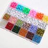 Kit de Abalorios DIY de 28 Compartimentos con Cuentas de Vidrio Pintadas de Colores y Cuentas Pequeñas para Pulseras y Collares DIY, Accesorios de Joyería