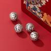 Pie de plata dura 3D plata 999 hacer viejo patrón de 10 mm pez cuenta redonda cadena de mano DIY cuenta suelta accesorios de joyería al por mayor T0563