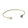 Pulsera de Cristal Lantao Estilo Coreano Corazón Doble Amor con Diamantes Pulsera Abierta Chapada en Oro Joyería de Diamante para Mujer
